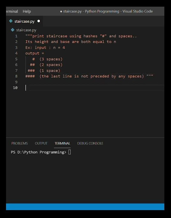 Staircase in Python #Python #Shorts #YTShorts #Coding - YouTube