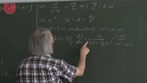 General theory of relativity - Volker Perlick - Lecture 20