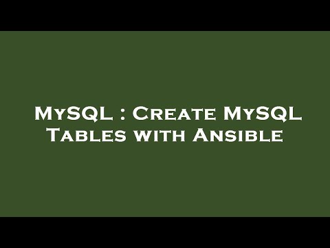 MySQL : Create