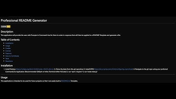 Professional README Generator - Command Line Steps