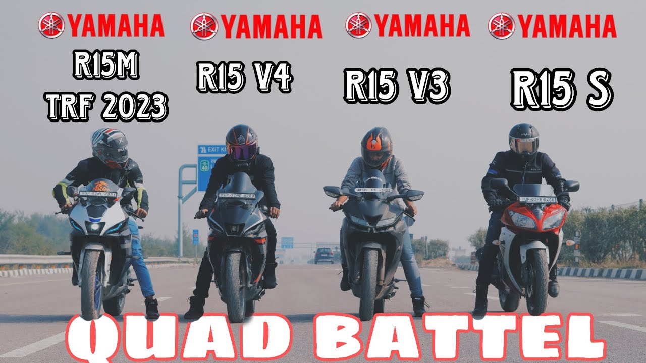 all yamaha - r15 v3 vs r15m vs r15 v4 vs yamaha r15 s |quad battel race ...