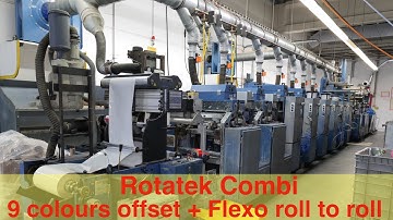 Rotatek Combi 9 colours offset and flexo label press - roll to roll