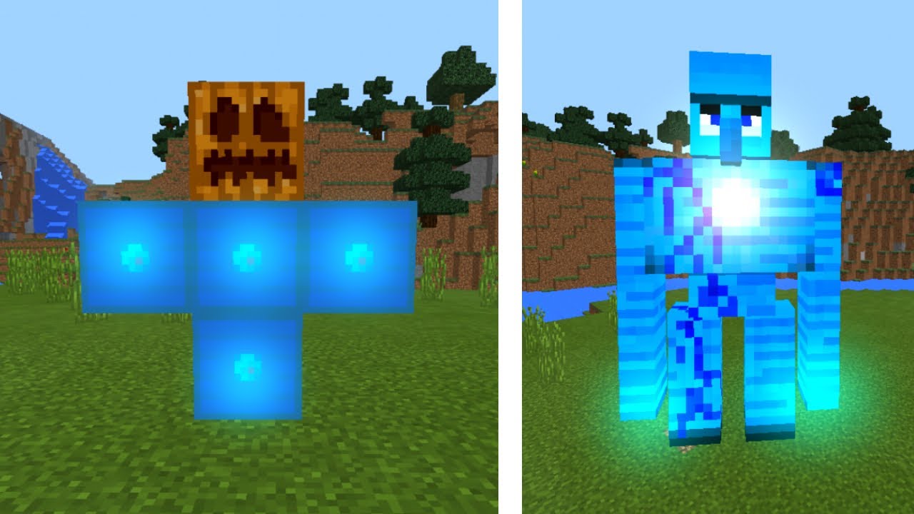How To Spawn The Iron Gurdian Blue Iron Golem In Minecraft Pocket Edition Youtube