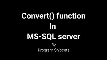 Convert function in MS-SQL Server