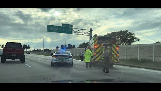 Florida Turnpike Accident. Miami-Dade PD and Fire Engine onsite.