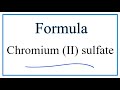 Polyatomic Ions and Chromium Compounds