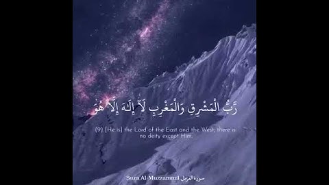 سورة المزمل - آية ٨-٩