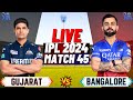 Live rcb vs gt 45th t20 match  cricket match today  gt vs rcb live 1st innings ipllive