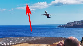 SUPER STEEP VERTICAL GO AROUND Wizzair A321N at Madeira Airport