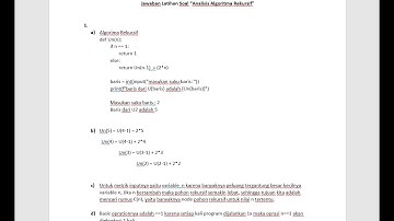 DESAIN DAN ANALISIS ALGORITMA ; ANALISA ALGORITMA REKURSIF