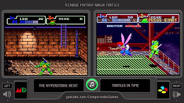 Teenage Mutant Ninja Turtles (Sega Genesis vs Snes) Side by Side Comparison