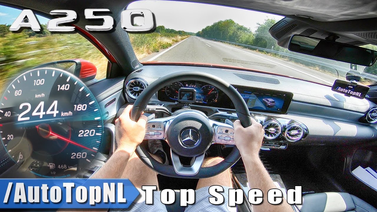 top speed взлом 2019 Mercedes A Class A250 AMG Line 2.0 TURBO 224HP AUTOBAHN POV TOP SPEED by AutoTopNL