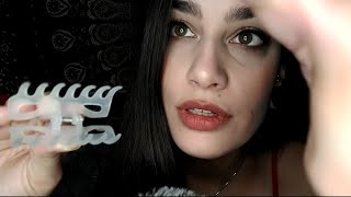 ASMR Clipping and Unclipping Your Hair and Brushing It (Custom for Millie)