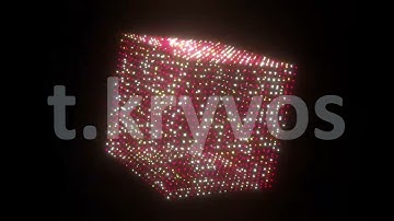 3d render shiny cube rotating on black background