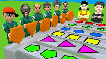 Scary Teacher 3D vs Squid Game Put in Key Dalgona Candy Shapes Challenge Who