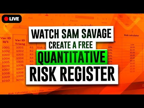 Sam Savage creating a stochastic risk register in Excel in 30 mins