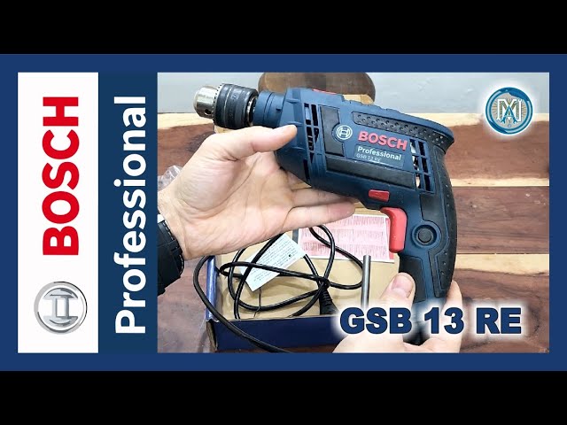Taladro percutor Bosch GSB 13 RE Professional con maletín y set 4 brocas -  600W
