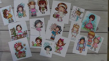 Lots of Copic Coloring! Plus 2 cards from sweet friends