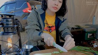 Camping and Cooking overnight by the Stream. ASMR Camping Mukbang