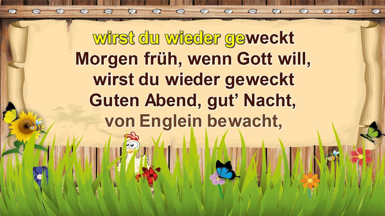 Guten abend gut nacht text