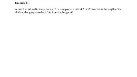 Related Rates - Ex 1.5 - The Shadow of a Man Walking Away from a Lamppost