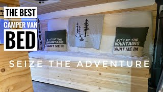 THE BEST CAMPER VAN BED BUILD | How to Build a Slat Bed in a Van | GMC Safari Adventure Van Build