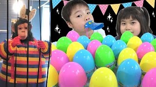 イースターエッグ!!エッグハントにイタズラおさる乱入!! こうくんねみちゃん Easter egg Egg hunt