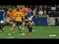 Michael hooper shuts down the french with a text book tackle