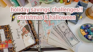 christmas & halloween savings challenge CASH STUFFING! ⭐️ saving for the holidays