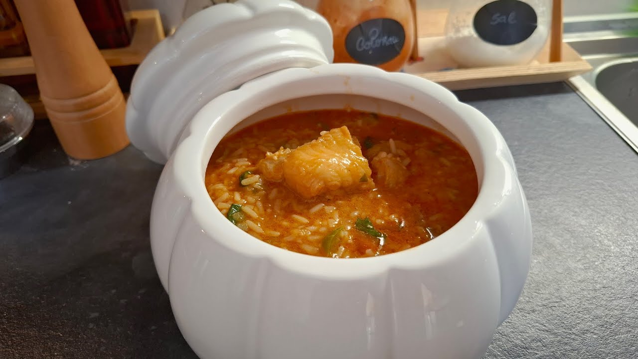 Almoço de domingo na #Suíça.  Arroz de tamboril 