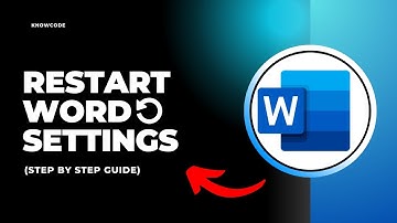 How to restart Microsoft Word settings (Quick And Easy)
