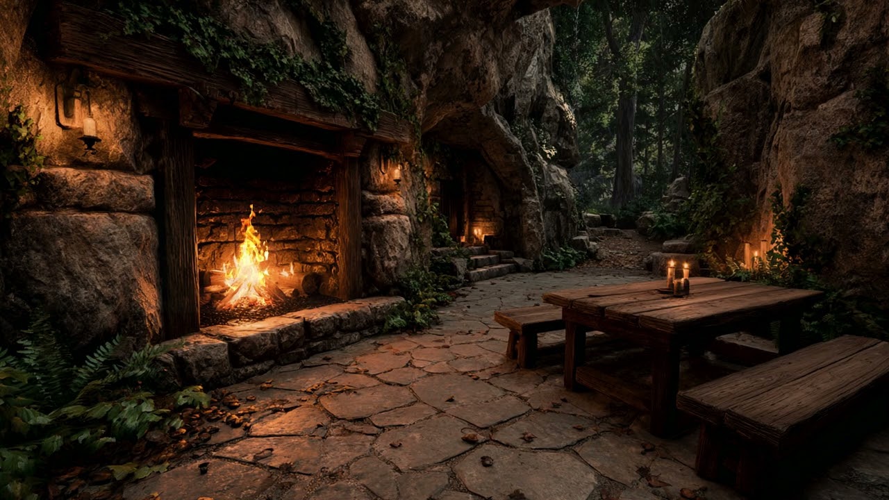 Rainy Forest Cave at Midnight 🌲 Heavy Rain, Thunder Echoes & Dark Nature Sounds for Deep Sleep