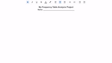 Making a Frequency Table on Google Docs