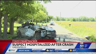 Man hospitalized after police pursuit of stolen car ends with crash in Greenfield