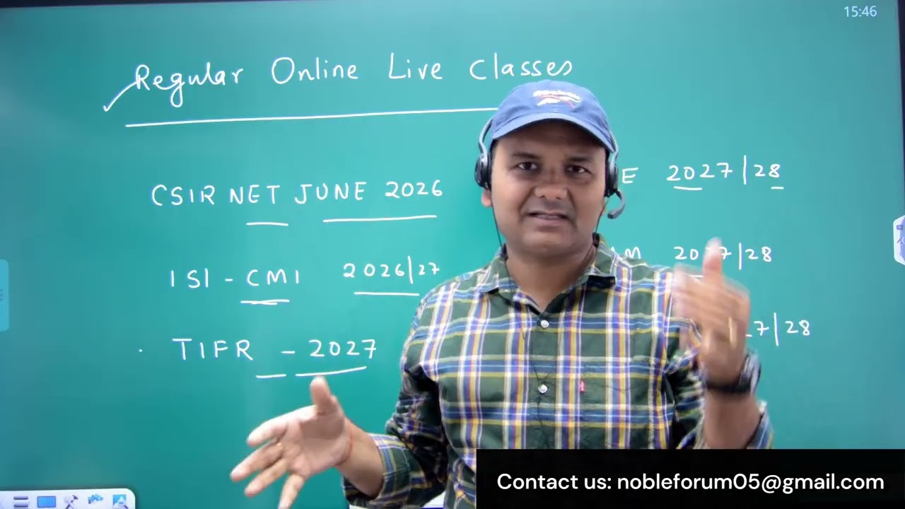 Regular Online Live Classes 2026–27 | For CSIR NET | GATE | JAM | ISI | TIFR | NBHM Aspirants |Noble