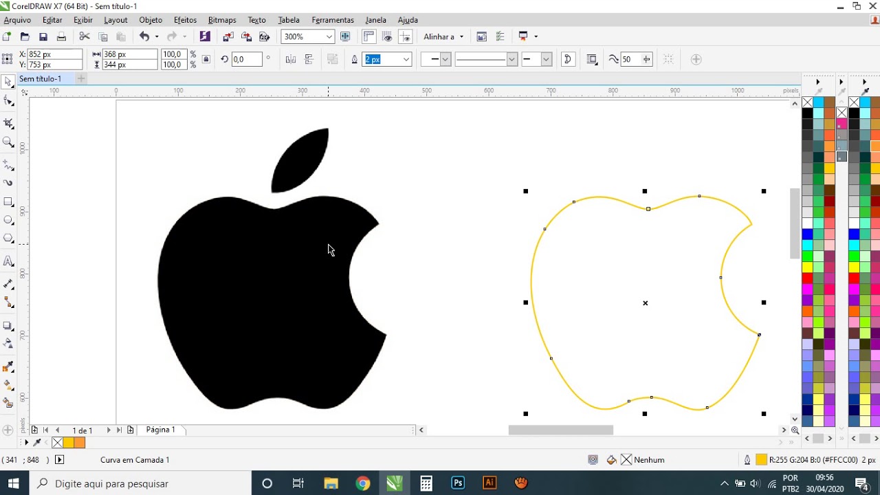 Tutorial básico introdução ao Corel Draw e primeira vetorização - Aula ...