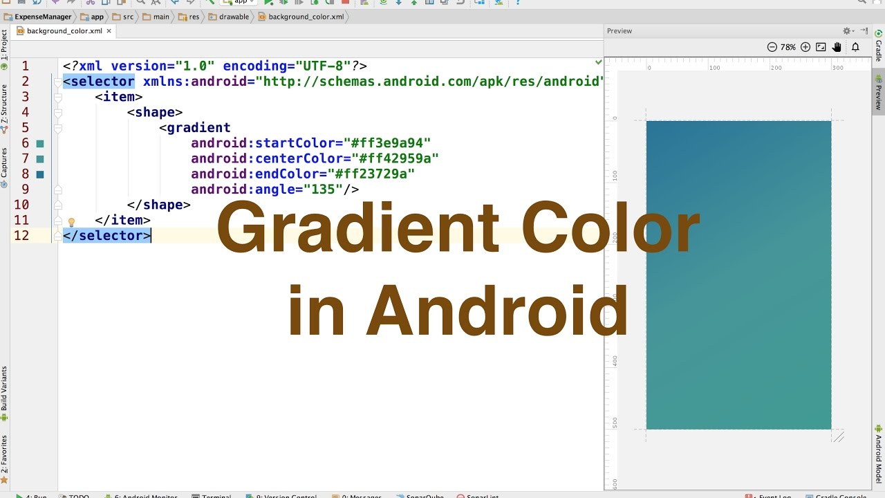 Gradient color in android