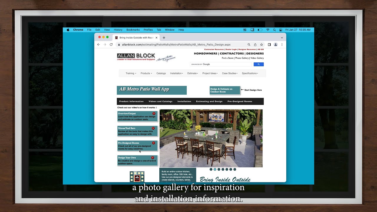 How to Design and Estimating App your outdoor patio with the AB Metro