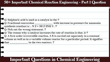 MCQ Questions Chemical Reaction Engineering - Part 1 with Answers