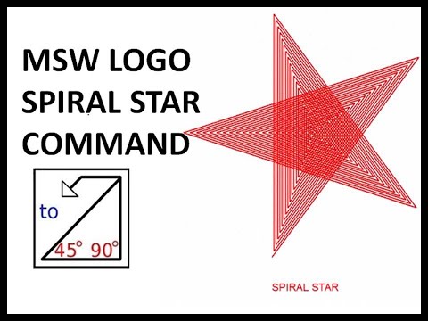 MSW logo tutorial/MSW LOGO spiral star commands/Repeat command/Spiral star