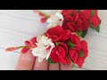 DIY/ Заколка с цветами /Hair clip with flowers 🌿