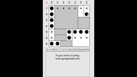 Grey is Odd - Today grids. Solution level 4 7X7 dated 04-22-2024 #logicpuzzles #logicgames  #games