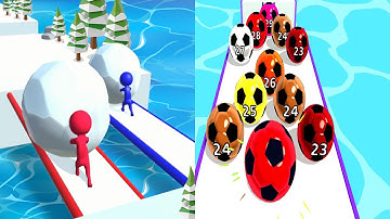 Snow Race VS Marble Run 3D 🏃‍♀️🔴🏃‍♀️ All Levels Gameplay Android, ios (Part 15)