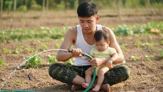 Baby Truc Lam And Dad Trieu Duong Fix The Garden Water System - A Quiet Moment Of Love