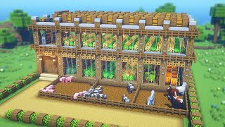 Minecraft : How to Build a Extra largecapacity greenhouse house (tutorial) [마인크래프트 건축 대형 온실 인테리어]