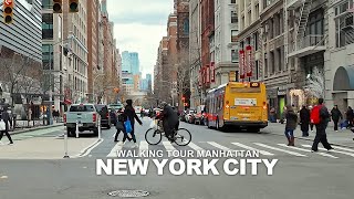 NEW YORK CITY TRAVEL 58  WALKING TOUR MANHATTAN, 5th Avenue, Union Square, Broadway, Chelsea, 4K