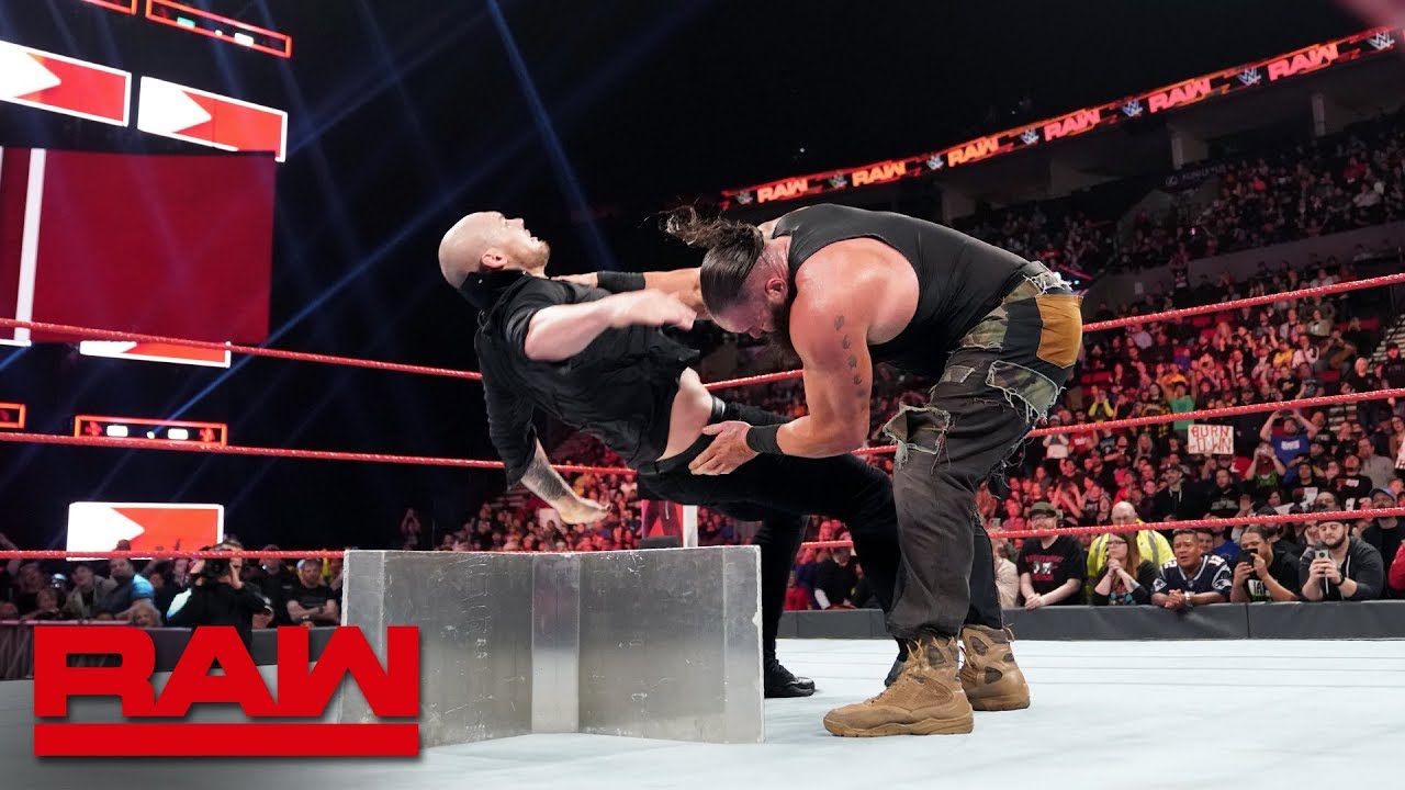 Braun Strowman &amp; Kurt Angle vs. Baron Corbin &amp; Drew McIntyre: Raw, Feb. 4, 2019