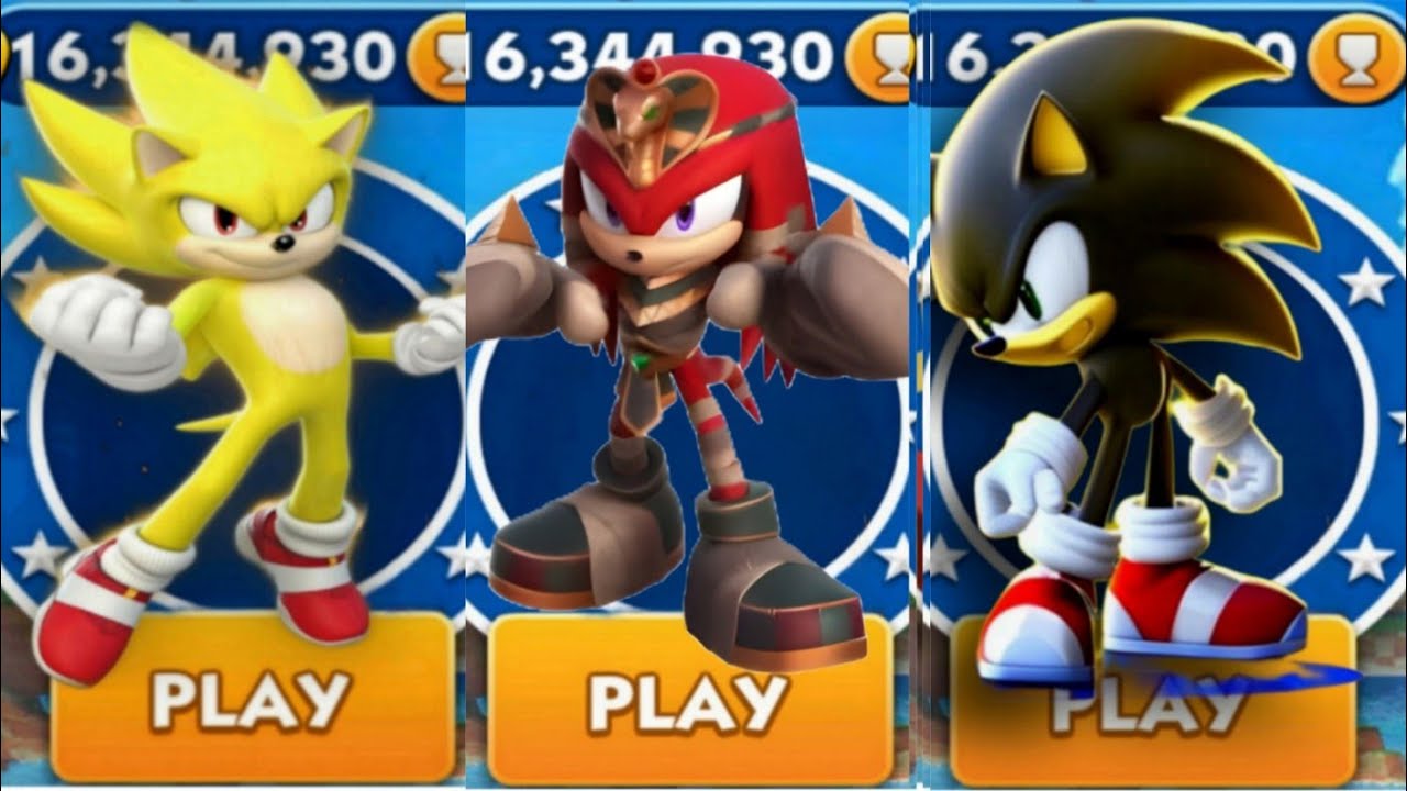 Sonic Dash - Super Sonic VS Mummy Knuckles VS Dark Shadow _ Movie Sonic ...