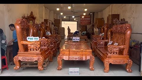 TO QUÁ : Bộ Minh Quốc Voi C16 Đục SẮC NÉT gỗ Hương Vân Đẹp Dáng Cong Dẻo Quắn - ĐỒ GỖ LINH LONG