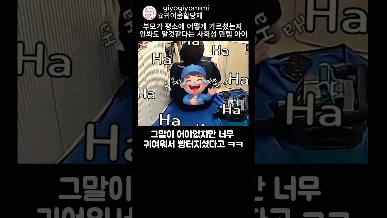 부모가 평소에 어떻게 가르쳤는지 안봐도 알것같다는 사회성 만렙 아이